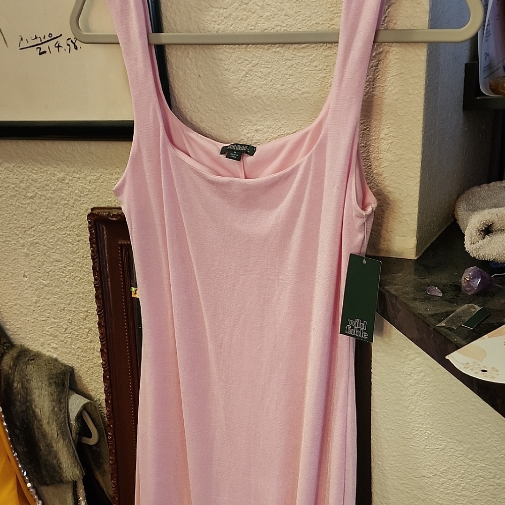 Wildfable Light Pink Tank Dress